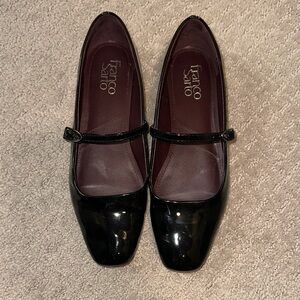 Franco Sarto Glossy Black Mary Jane Loafers